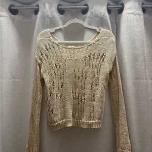 Urban Outfitters Beige Open-Knit Sweater